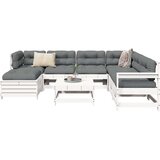  8-dijelni set vrtnih sofa bijeli od masivne borovine | shoptok.hr