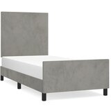 Maison Chic Posteljni okvir - Enojna postelja - Postelja za odrasle brez vzmetnice svetlo siv 90x200 cm žamet-J7617, (21773505) | Shoptok.si
