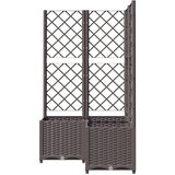vidaXL Vrtna sadilica s rešetkom smeđa 80 x 80 x 136 cm PP | shoptok.hr