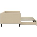  Dnevni krevet na razvlačenje krem 90 x 200 cm od tkanine | shoptok.hr
