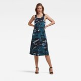G-star Dress - A-line dungaree camo ao dress blue Cene