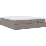  Otomanski okvir kreveta s madracima smeđesivi 180x200cm tkanine | Eponuda.com