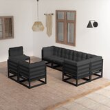 The Living Store Vrtna sedežna garnitura 8-delna z blazinami trdna borovina - Vrtna Sedežna Garnitura, (21469333) | Shoptok.si