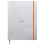  Notes B5, Rhodia Rhodiarama, meke korice, s gumicom, diktando crte, silver Slike