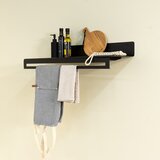 Spinder Design Črn kovinski stenski obešalnik s polico Sway – | Shoptok.si
