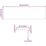 vidaXL Okenske police 2 kosa temno rjava 90x25x2 cm trdna hrastovina | Shoptok.si