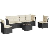  7-dijelni set vrtnih sofa od poliratana s jastucima crni | shoptok.hr