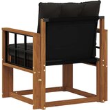  2 Komad Set vanjskih sofa Čvrsto drvo akacije i Textilene - Prirodna i crno Mreža | shoptok.hr