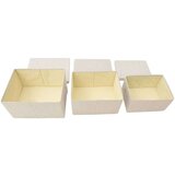  3-dijelni set složivih kutija za pohranu od tkanine krem | shoptok.hr