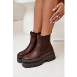 Boto Insulated women's ankle boots on platform chocolate Ismira | Shoptok.si