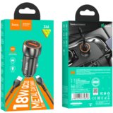 hoco. avtopolnilec Z46 Guerrero QC 18W USB-A s kablom Type C - črn | Shoptok.si
