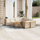 vidaXL 9-dijelni set vrtnih sofa s jastucima bež od poliratana | shoptok.hr