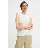 Calvin Klein Majica ženska, bež barva, K20K207036