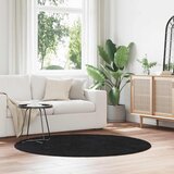 vidaXL Košata preproga črna 160x160 cm poliester Cene