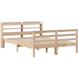 vidaXL Posteljni okvir z vzglavjem 120x190 cm trdna borovina, (21311342) | Shoptok.si