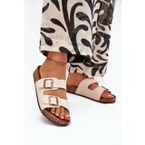 EVENTO Women's Cork Platform Slippers With Buckles Beige Vesina | shoptok.hr