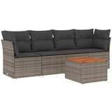 Maison Chic Seti vrtnega pohištva - Vrtna garnitura - Vrtni pohištvo set 5-delna z blazinami siv poli ratan, (21814107) | Shoptok.si