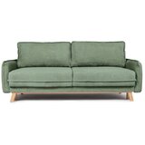 Bonami Selection Zelena raztegljiva sedežna garnitura iz rebrastega žameta 218 cm Tori – Cene