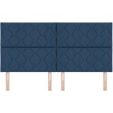 vidaXL Naslon za glavo Oblikovanje diamantnih blokov Modra 180 cm Poliester, (22083821) | Shoptok.si