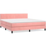 The Living Store Box spring postelja z vzmetnico roza 160x200 cm žamet - Box Spring Postelja, (21492080) | Shoptok.si