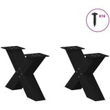  Noge za klub stolić u obliku slova X, 2 kom, crne, 50 x (30-31) cm, čelik | shoptok.hr