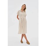 Marisse Beige Viscose-Linen Dress | Shoptok.si