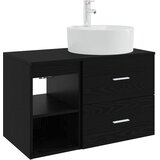  Set namještaja za kupaonicu 2 kom. Crni hrast Konstruirano drvo Crna 49,5 x 44,5 x 76 cm | shoptok.hr