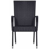  5-dijelni vrtni blagovaonski set s jastucima crni Crna Dužina stola 140 cm | shoptok.hr