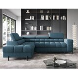 ELTAP Modra raztegljiva/s prostorom za shranjevanje kotna sedežna garnitura iz šenilje (levi kot/v obliki črke L) Ferucce – | Shoptok.si