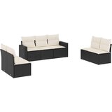  7-dijelni set vrtnih sofa od poliratana s jastucima crni | shoptok.hr