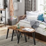  Set od 3 stolića ELDUR, braon/crna | Eponuda.com