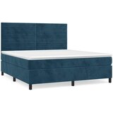  Krevet s oprugama i madracem tamnoplavi 160x200 cm baršunasti | shoptok.hr