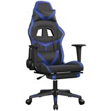  The Living Store Igralni stol z oporo za noge črno in modro umetno usnje - Gaming Stol, (21494836) | Shoptok.si