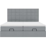 vidaXL Otomanski posteljni okvir z vzmetnicami siv 160x200 cm blago | Shoptok.si