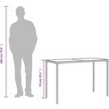 Vrtni stol sa staklenom pločom bež 115x54x74 cm od poliratana | shoptok.hr