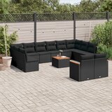  13-dijelni set vrtnih sofa s jastucima poliratan crni | shoptok.hr