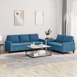  2-dijelni set sofa s jastucima plavi baršunasti Cijene