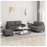 vidaXL 3-dijelni set sofa s jastucima sivi od umjetne kože | shoptok.hr