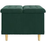  Otoman za pohranu s jastukom Tamnozelena 60 x 60 x 45 cm Baršun | shoptok.hr
