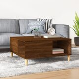 vidaXL Klubska mizica rjavi hrast 80x80x36,5 cm inženirski les Cene