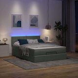 vidaXL Otomanska postelja z vzmetnico siv 140x200 cm blago Cene