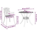  Set za blagovanje u vrtu od 7 komada brončana lijevana aluminij | shoptok.hr