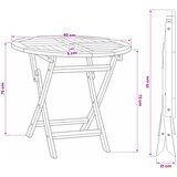  Preklopni vrtni stol Prirodna Ø 90 x 75 cm Čvrsto teak drvo | shoptok.hr