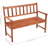  Vrtna klupa s jastukom 120 cm od masivnog bagremovog drva Crvena 120 x 50 x 7 cm | shoptok.hr