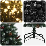  Umjetno božićno drvce zeleno s kuglicom 150 cm 150 LED lampica | shoptok.hr