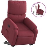 Maison Chic Naslanjač - Relax naslanjač s funkcijo vstajanja vinsko rdeče blago, (22061875) | Shoptok.si