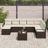  Set sofe s jastukom 9 pcs Smeđa poliratan | shoptok.hr