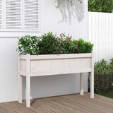  Vrtna sadilica s nogama bijela 110x31x70 cm od masivne borovine | shoptok.hr