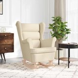  Stolica za ljuljanje 74x90x102 cm od tkanine krem | shoptok.hr