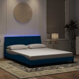  Okvir kreveta s LED-om bez madraca Hanko plavi 160 x 200 cm baršunasti | shoptok.hr